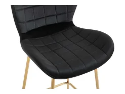 Conjunto De 2 Bancos Em Veludo E Metal Cor Preto - Tanaro