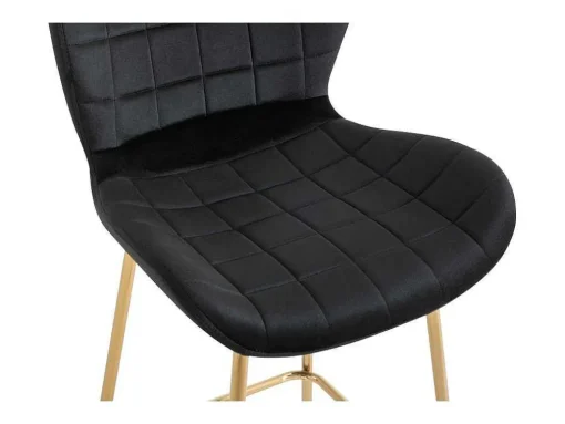 Conjunto De 2 Bancos Em Veludo E Metal Cor Preto - Tanaro