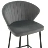 Conjunto De 2 Bancos Veludo E Metal Cinzento - Crusti