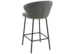 Conjunto De 2 Bancos Veludo E Metal Cinzento - Crusti