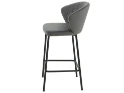 Conjunto De 2 Bancos Veludo E Metal Cinzento - Crusti