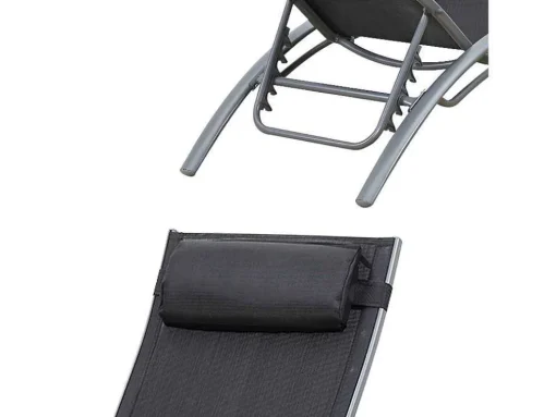 Conjunto De 2 Cadeiras De Conves Galapagos Em Têxtileno Cinzento - Aluminio Cinzento