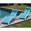 Conjunto De 2 Cadeiras De Conves Galapagos Azul Têxtileno - Aluminio Branco