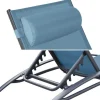 Conjunto De 2 Cadeiras De Conves Galapagos Em Têxtil Cinzento-Azul - Aluminio Cinzento Antracite