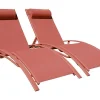 Conjunto De 2 Cadeiras De Conves Galapagos Em Terracota Têxtilene - Terracota De Aluminio