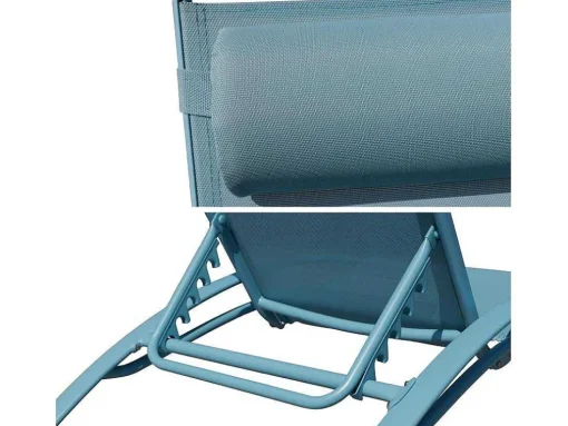 Conjunto De 2 Cadeiras De Conves Galapagos Em Têxtileno Azul Claro - Aluminio Azul Claro