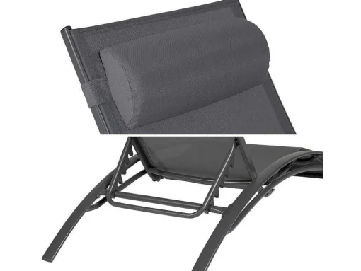 Conjunto De 2 Cadeiras De Conves Galapagos Em Têxtileno Cinzento - Antracite Cinzento Aluminio
