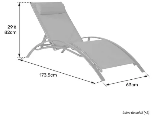 Conjunto De 2 Cadeiras De Conves Galapagos Em Aluminio Taupe Têxtilene - Aluminio Branco