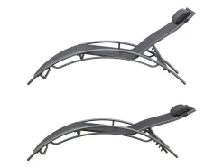 Conjunto De 2 Cadeiras De Conves Galapagos Em Têxtileno Cinzento - Aluminio Cinzento