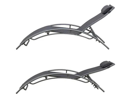 Conjunto De 2 Cadeiras De Conves Galapagos Em Têxtileno Cinzento - Aluminio Cinzento