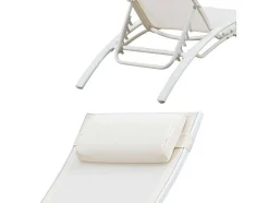 Conjunto De 2 Cadeiras De Conves Galapagos De Têxtil Branco - Aluminio Branco