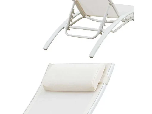 Conjunto De 2 Cadeiras De Conves Galapagos De Têxtil Branco - Aluminio Branco
