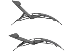 Conjunto De 2 Cadeiras De Conves Galapagos Em Têxtileno Cinzento - Antracite Cinzento Aluminio