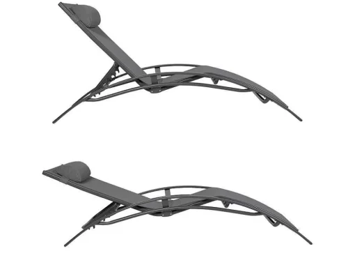 Conjunto De 2 Cadeiras De Conves Galapagos Em Têxtileno Cinzento - Antracite Cinzento Aluminio