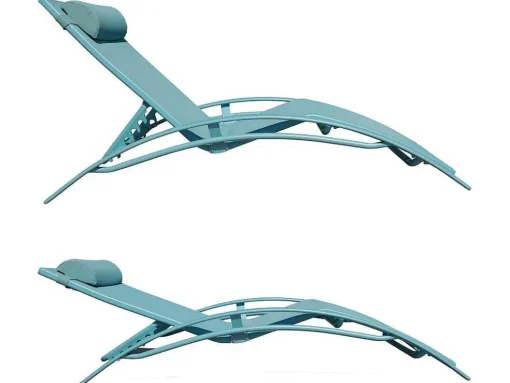 Conjunto De 2 Cadeiras De Conves Galapagos Em Têxtileno Azul Claro - Aluminio Azul Claro