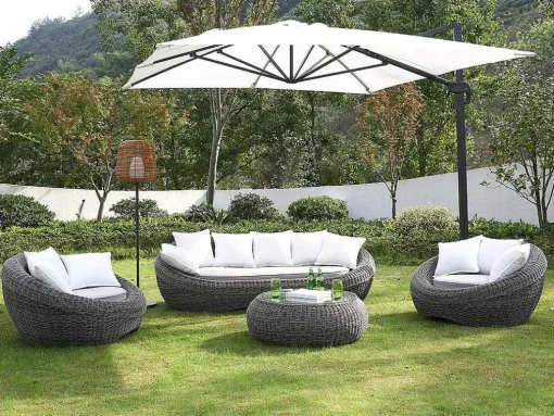 Conjunto De 2 Cadeiroes De Jardim Em Resina Entrancada Cor Cinza - Whiteheaven
