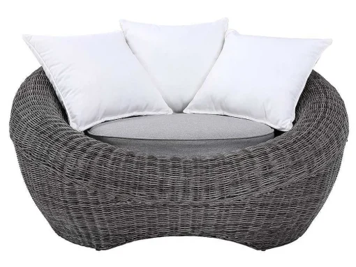 Conjunto De 2 Cadeiroes De Jardim Em Resina Entrancada Cor Cinza - Whiteheaven