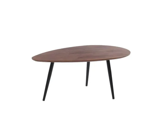Conjunto De 2 Mesas De Centro Empilhaveis Milena - Mdf E Metal - Cor Noz