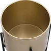 Conjunto De 2 Vasos De Ornamentacao Com Base Em Metal De D. 25 X A. 39 E D. 23 X A. 35,5 Cor Dourado E Preto - Edmee