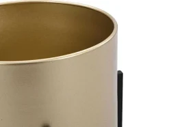 Conjunto De 2 Vasos De Ornamentacao Com Base Em Metal De D. 25 X A. 39 E D. 23 X A. 35,5 Cor Dourado E Preto - Edmee