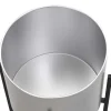 Conjunto De 2 Vasos Decorativos Com Pe Em Metal D25Xa39 Cm E D23Xa35,5 Cm Prateado E Preto - Edmee