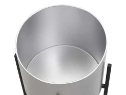Conjunto De 2 Vasos Decorativos Com Pe Em Metal D25Xa39 Cm E D23Xa35,5 Cm Prateado E Preto - Edmee