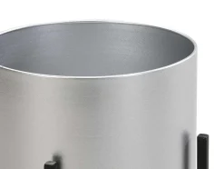 Conjunto De 2 Vasos Decorativos Com Pe Em Metal D25Xa39 Cm E D23Xa35,5 Cm Prateado E Preto - Edmee
