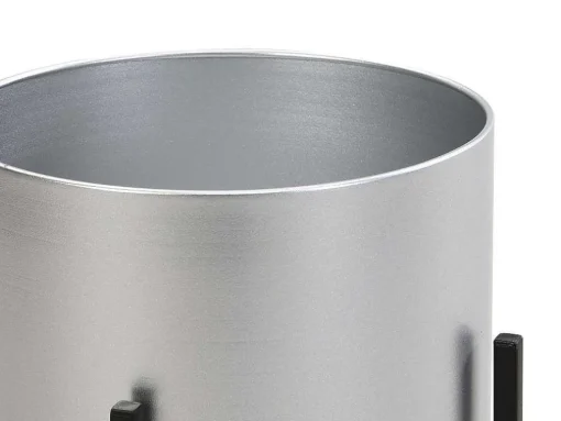 Conjunto De 2 Vasos Decorativos Com Pe Em Metal D25Xa39 Cm E D23Xa35,5 Cm Prateado E Preto - Edmee