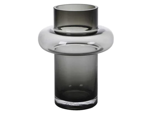 Conjunto De 2 Vasos Em Vidro De Cor A. 25 E A. 30 Cm Vidro Cinzento Fumado - Valoit