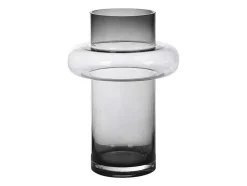 Conjunto De 2 Vasos Em Vidro De Cor A. 25 E A. 30 Cm Vidro Cinzento Fumado - Valoit