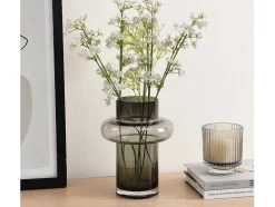 Conjunto De 2 Vasos Em Vidro De Cor A. 25 E A. 30 Cm Vidro Cinzento Fumado - Valoit