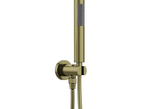Conjunto De Duche Encastravel Com Torneira Misturadora Mecanica Dourado Acabamento Escovado - Tamise