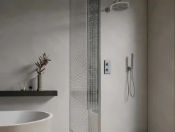 Conjunto De Duche Encastravel Com Torneira Misturadora Termostatica Cor Niquel Escovado - Timavo