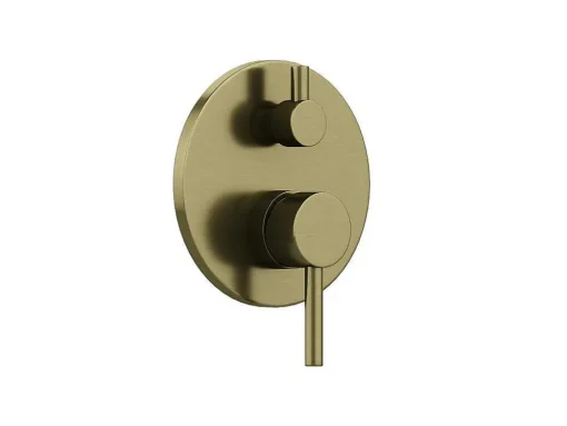 Conjunto De Duche Encastravel Com Torneira Misturadora Mecanica Dourado Acabamento Escovado - Tamise