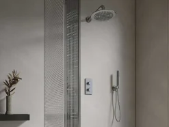 Conjunto De Duche Encastravel Com Torneira Misturadora Termostatica Cor Niquel Escovado - Timavo
