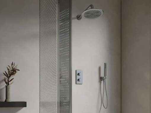 Conjunto De Duche Encastravel Com Torneira Misturadora Termostatica Cor Niquel Escovado - Timavo