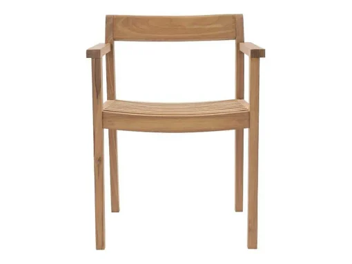Conjunto De Jantar De Jardim Em Teca, 1 Mesa Quadrada + 8 Cadeiroes, Natural Claro - Allende