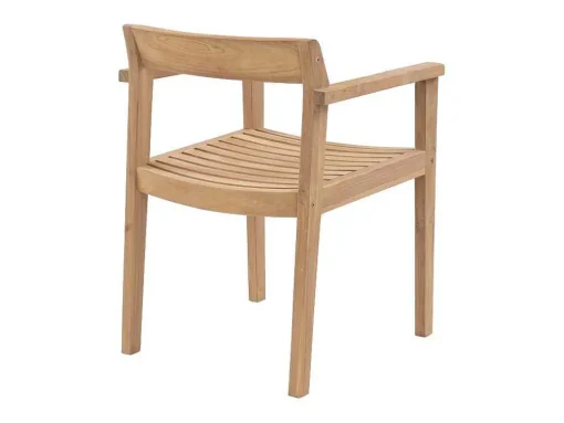 Conjunto De Jantar De Jardim Em Teca, 1 Mesa Quadrada + 8 Cadeiroes, Natural Claro - Allende