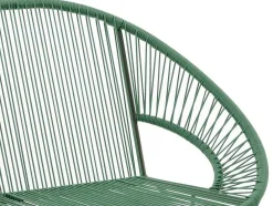 Conjunto De Jardim Em Fios De Resina Entrancados, 2 Cadeiroes, Um Banco E Uma Mesa Caqui - Alios Iii De Mylia