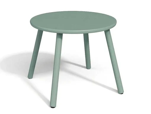 Conjunto De Jardim Em Metal, 2 Cadeiroes Baixos Empilhaveis E Mesas De Encaixar, Verde-Amendoa - Mirmande