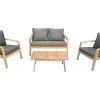 Conjunto De Mobiliário De Jardim De Acacia Gili - Almofadas Cinzentas