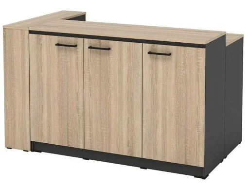 Conjunto Ilha Central De Cozinha + 2 Bancos Preto E Natural Claro - Nusice