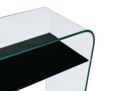 Consola Kelly - Vidro Temperado - Mesinha Preto Lacado