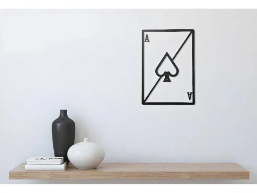 Decoração Metalica As De Espadas, Preto, 32X1,5X48 Cm, Epikasa