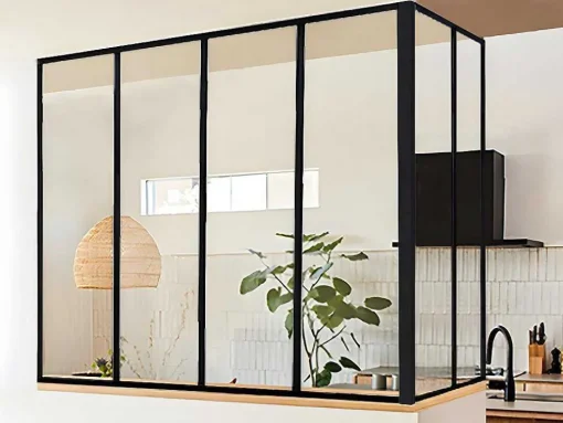 Divisória De Canto De Atelier Em Aluminio Termolacado C120 X L60 X A130 Cm Preto - Bayview