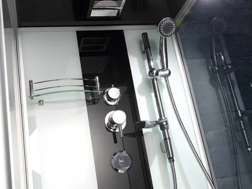 Duche/Banheira Hidromassagem Daria Em Acrilico Reforcado Vidro Cinza Escuro - 75*150*215 Cm - 30 Microjatos E 6 Grandes Jatos