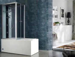 Duche/Banheira Hidromassagem Daria Em Acrilico Reforcado Vidro Cinza Escuro - 75*150*215 Cm - 30 Microjatos E 6 Grandes Jatos