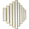 Espelho Art Deco Simetrico Em Metal De C. 90 X A. 120 Cm Cor Dourado - Galice