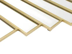 Espelho Art Deco Simetrico Em Metal De C. 90 X A. 120 Cm Cor Dourado - Galice