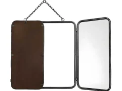 Espelho De Barbeiro Vintage De C. 60 X A. 112 Cm Cor Cinza Metalizado - Cerrone